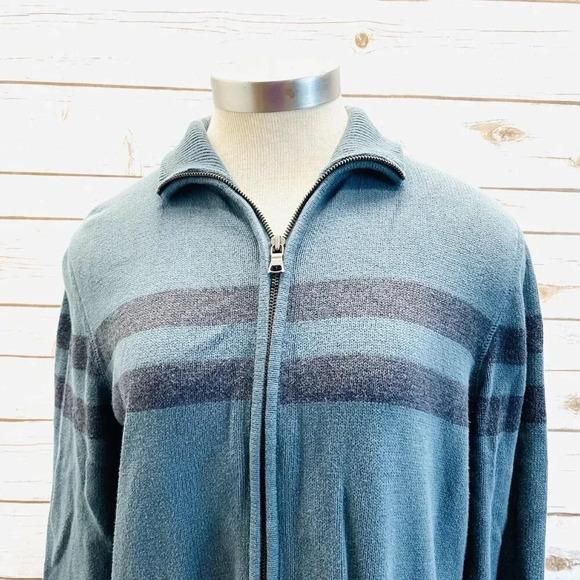 BANANA REPUBLIC Men Long Sleeve Zip-Up Collared Knit Sweater Top Size Small - Picture 2 of 12